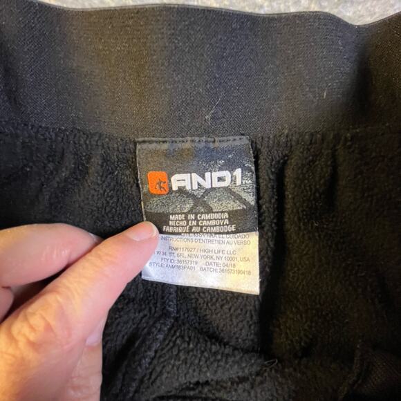 AND1 Men’s Black Tech Fleece Sweatpants Size L (32x30) - Picture 8 of 13